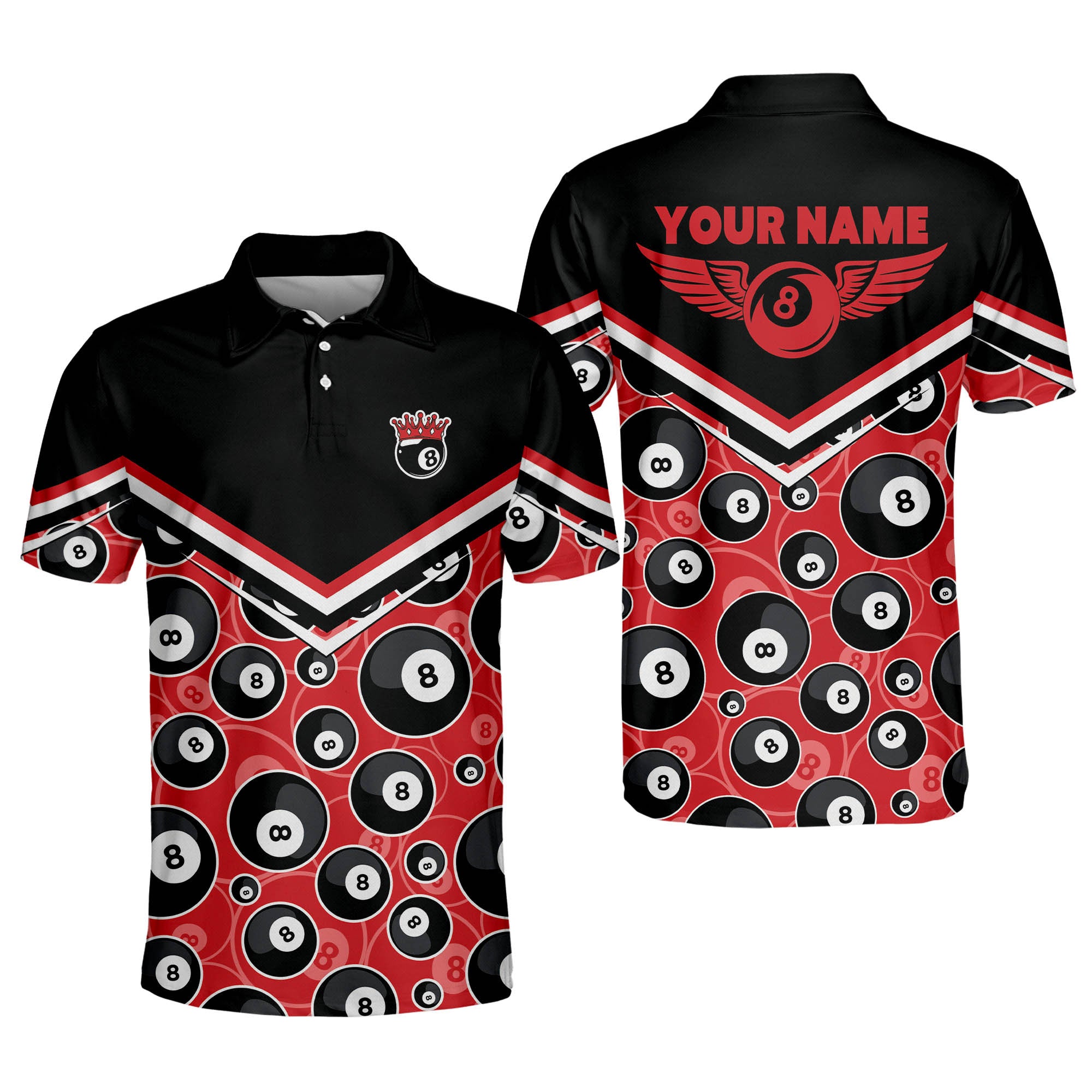 Billiard Ball All Over Printed All Printed Polo Shirt, Poll Team