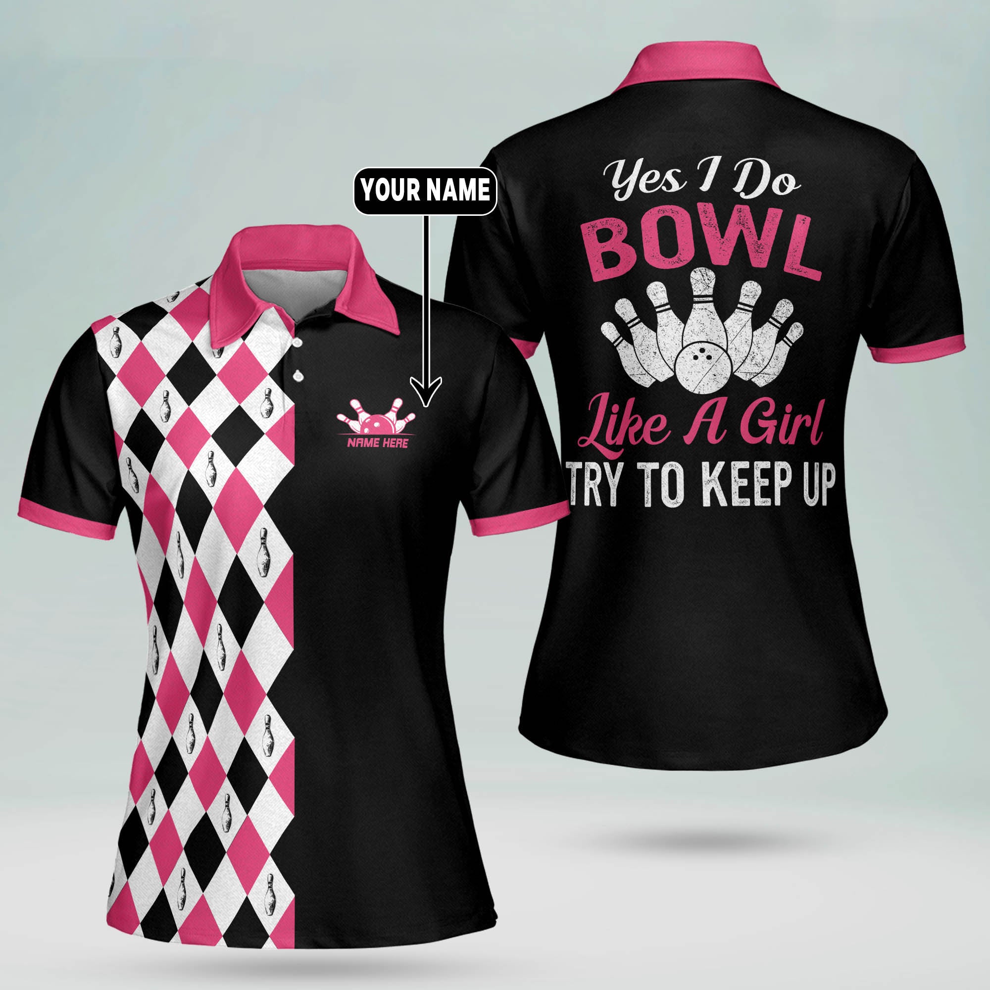 Custom Bowling Shirts For Women - Retro Womens Bowling Shirts