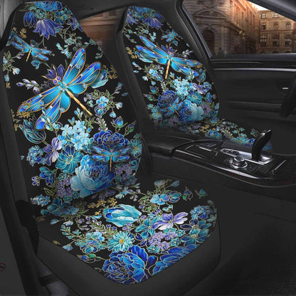 3D All Over Printed Car Seat Cover With Blue Dragonfly Dragonfly, Front Car Seat Covers SO0136