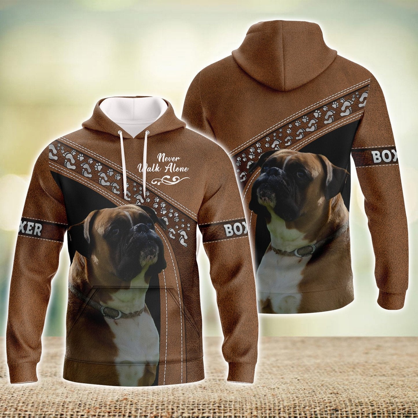 Boxer Love Never Walk Alone 3D Full Print Shirts, Shirt For Dog Lovers, Dog Memorial Gifts for loss of Dog TO3429