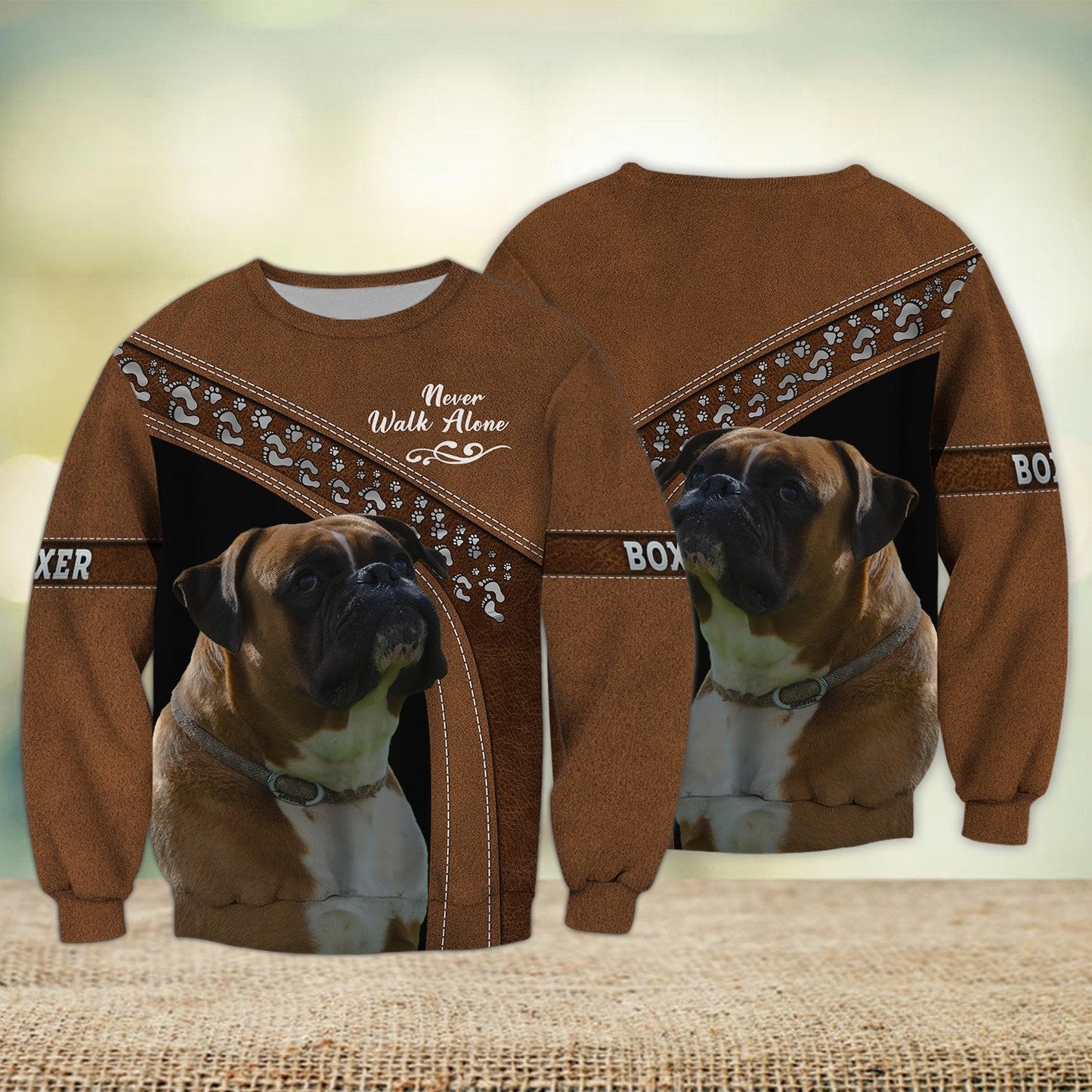 Boxer Love Never Walk Alone 3D Full Print Shirts, Shirt For Dog Lovers, Dog Memorial Gifts for loss of Dog TO3429