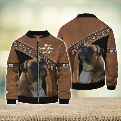 Boxer Love Never Walk Alone 3D Full Print Shirts, Shirt For Dog Lovers, Dog Memorial Gifts for loss of Dog TO3429