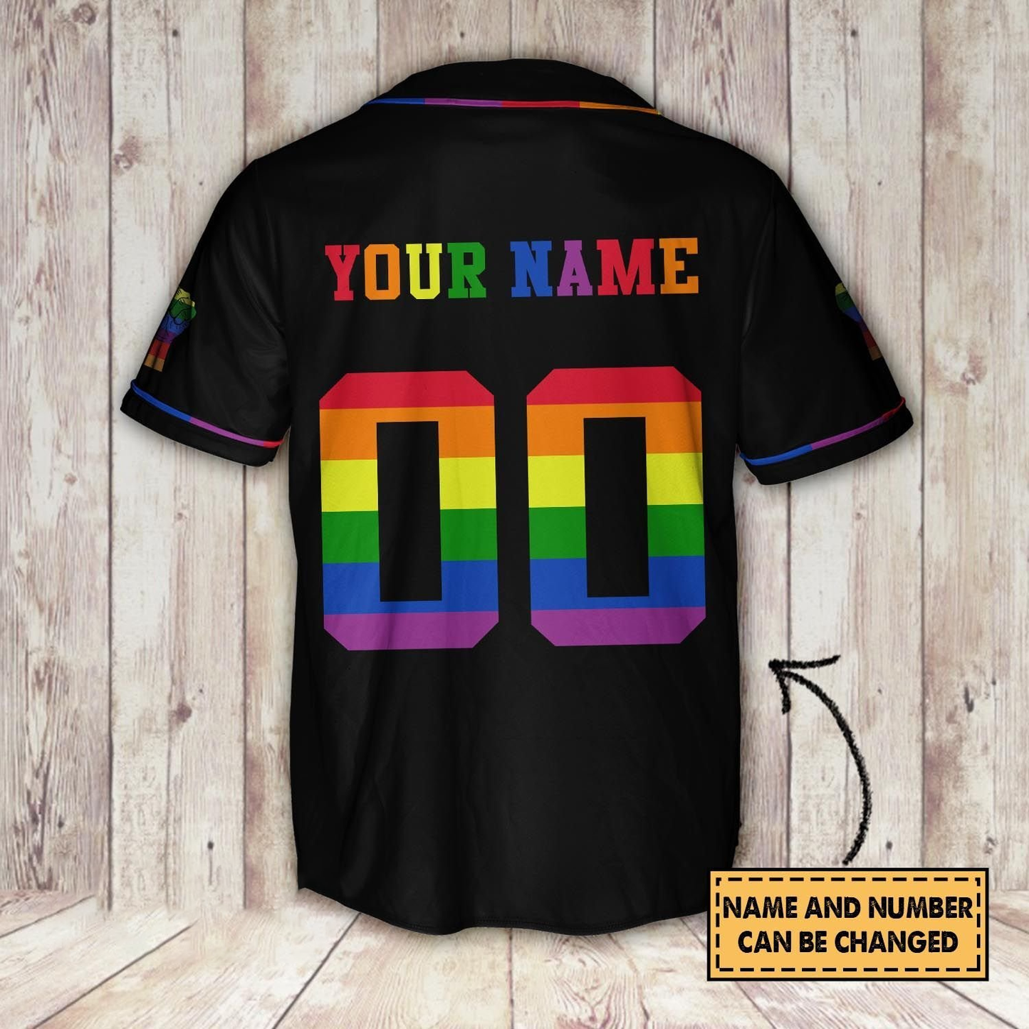 Lgbt Pride Rainbow Color Custom Name Baseball Shirt, Pride LGBT Baseball Jersey SO0001