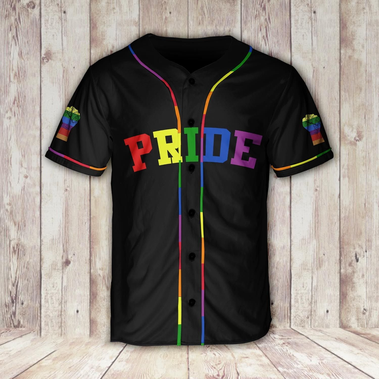 Lgbt Pride Rainbow Color Custom Name Baseball Shirt, Pride LGBT Baseball Jersey SO0001