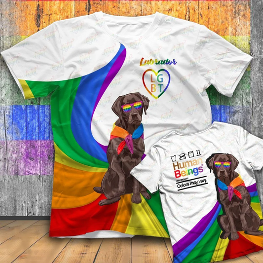 Human Being Color T Shirt For LGBT, Labrador Retriever LGBT, Gift For Lesbian Love Dog LO0789