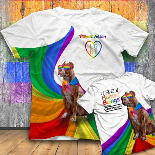 Human Being Color T Shirt For LGBT, American Pit Bull Terrier LGBT, Gift For Lesbian LO0788