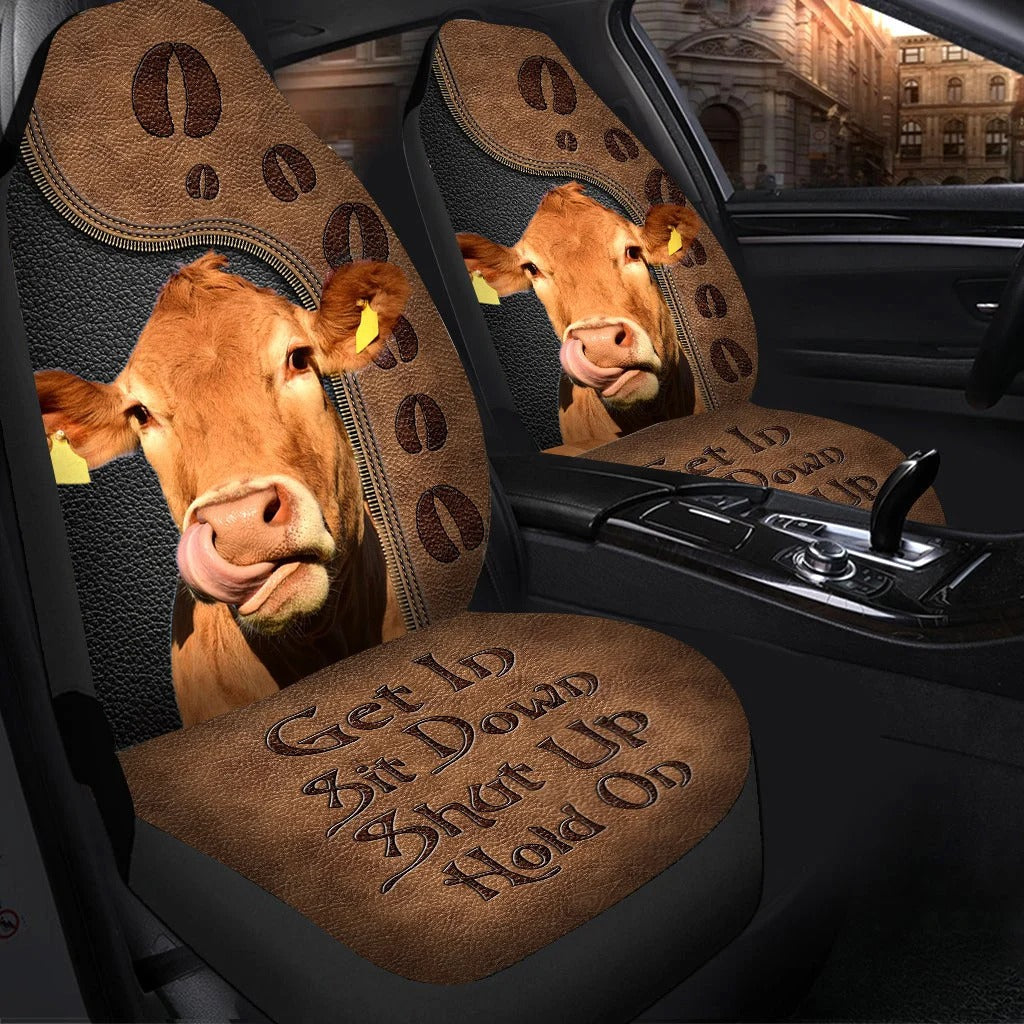 Funny Cow Car Seat Cover Farm Front Auto Seat Covers SO0148