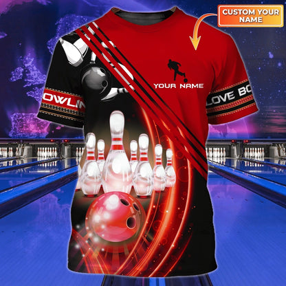 Personalized Colorful Bowling Shirt Men Women 3D T Shirt For Bowling Team Unifrom TO0004