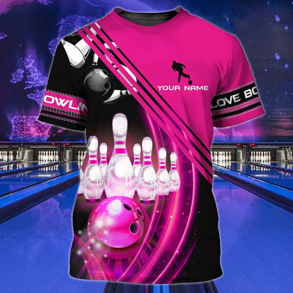 Personalized Colorful Bowling Shirt Men Women 3D T Shirt For Bowling Team Unifrom TO0004