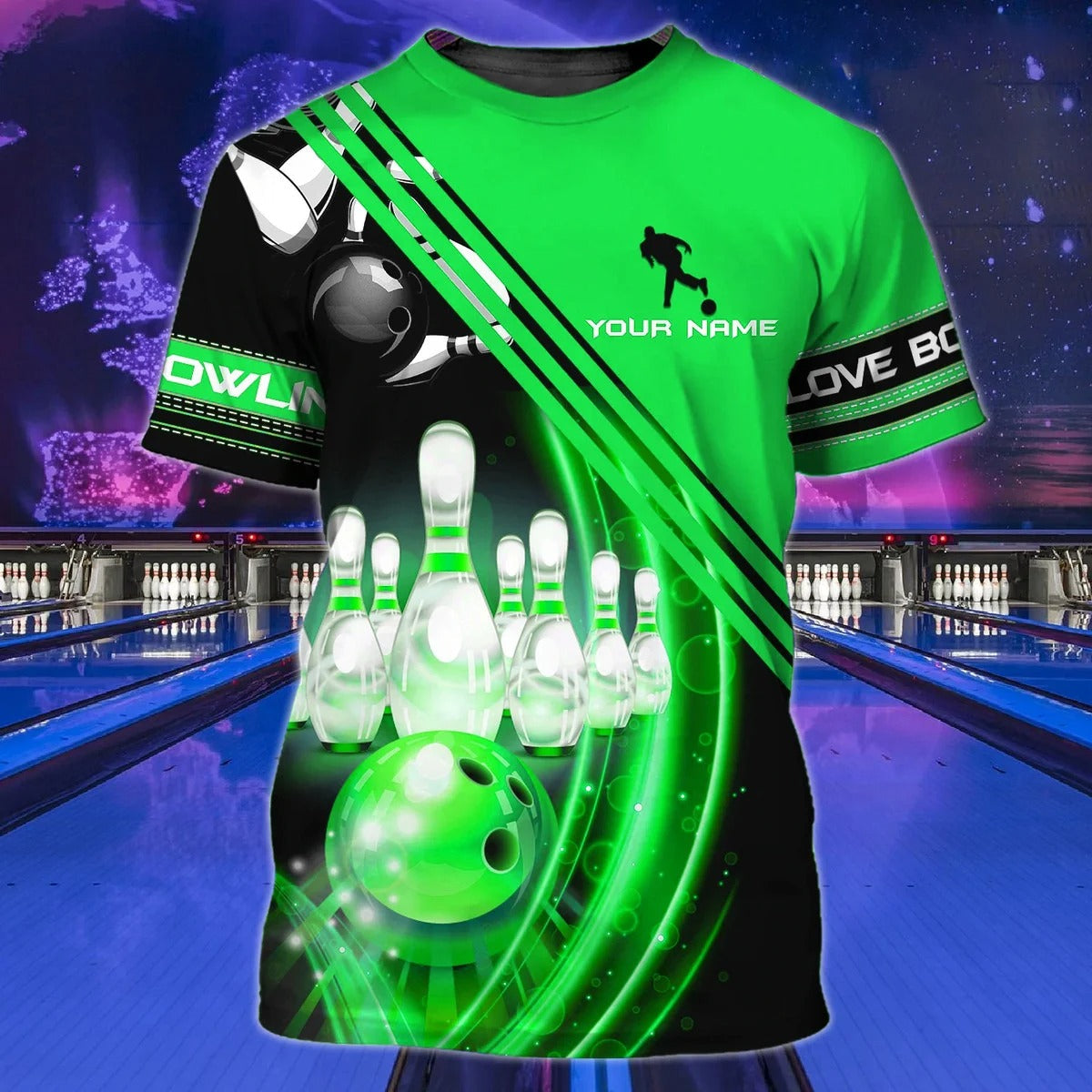 Personalized Colorful Bowling Shirt Men Women 3D T Shirt For Bowling Team Unifrom TO0004