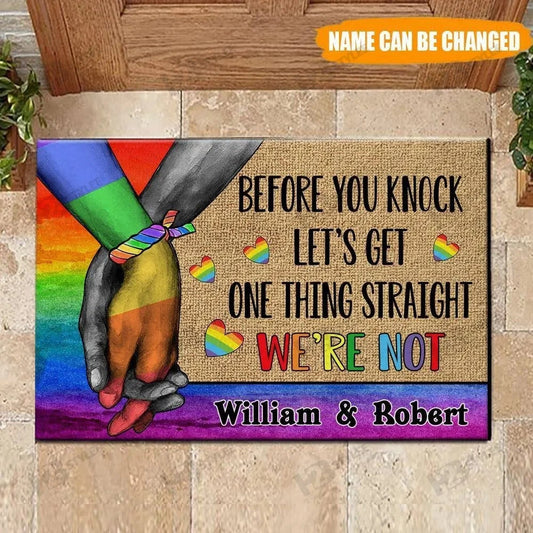 Personalized Lgbt Doormat Pride Doormat For Couple Gay Man, Gaymer Gift On Pride Month LO1231