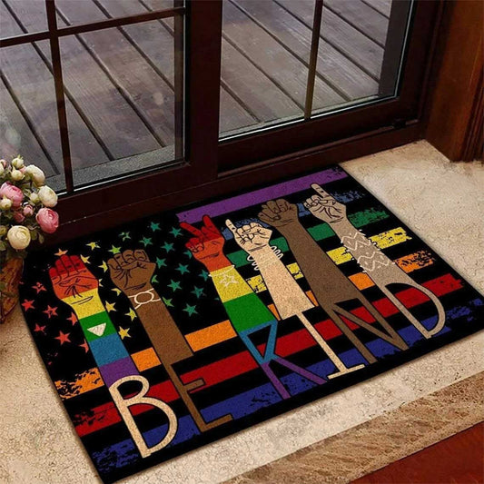 Be Kind Equality Lgbt Rainbow Doormat, Pride Doormat, Doormat For Lgbt Pride LO1239