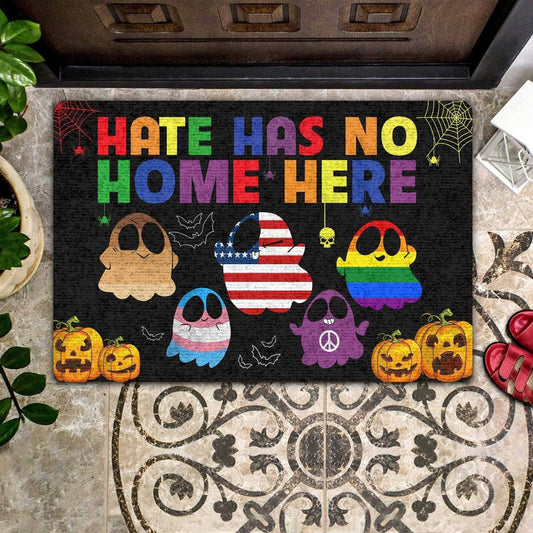 Lgbt Door Mat Hate Has No Home Here Doormat Pride Doormat, Birthday Gift For Gay Man, Christmas Gift Lgbtq LO1229