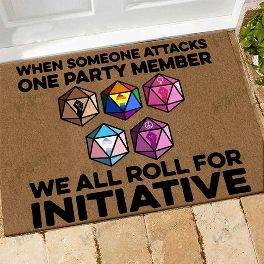 Pride Doormat For Ally Support Lgbt We All Roll For Initiative Doormat, Gift For Ally LO1309