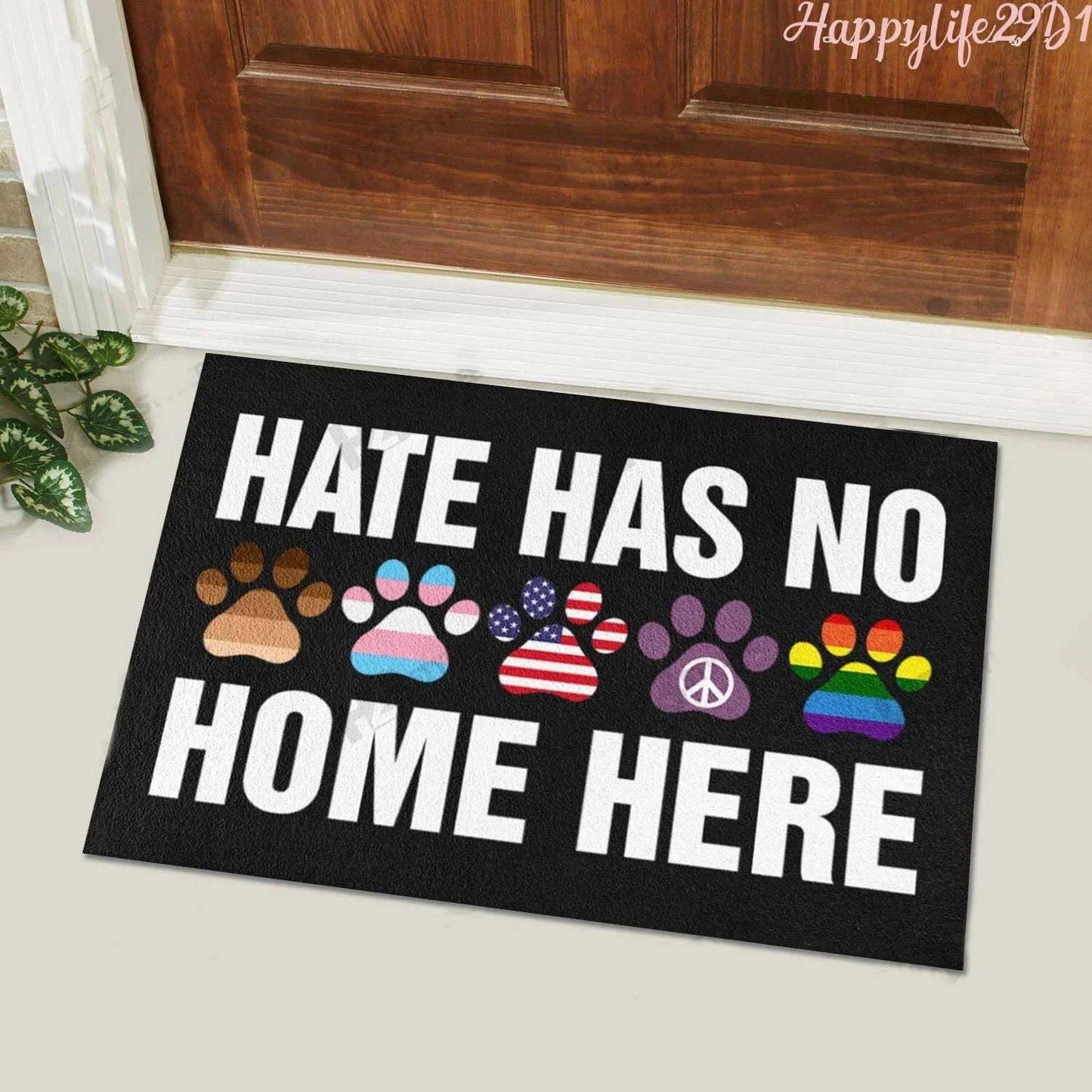 Lgbt Doormat Pride Mat Hate Has No Home Here Lgbtq Welcome Doormat Transgender Gift LO1318