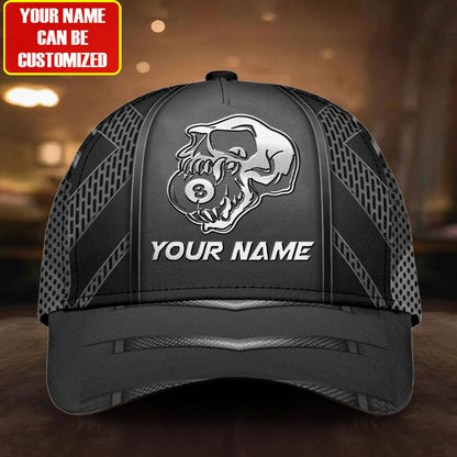 8 Ball All Printed Skull Billiard Classic Cap, Idea Gift for Billiard Player, Skull Cap CO0176