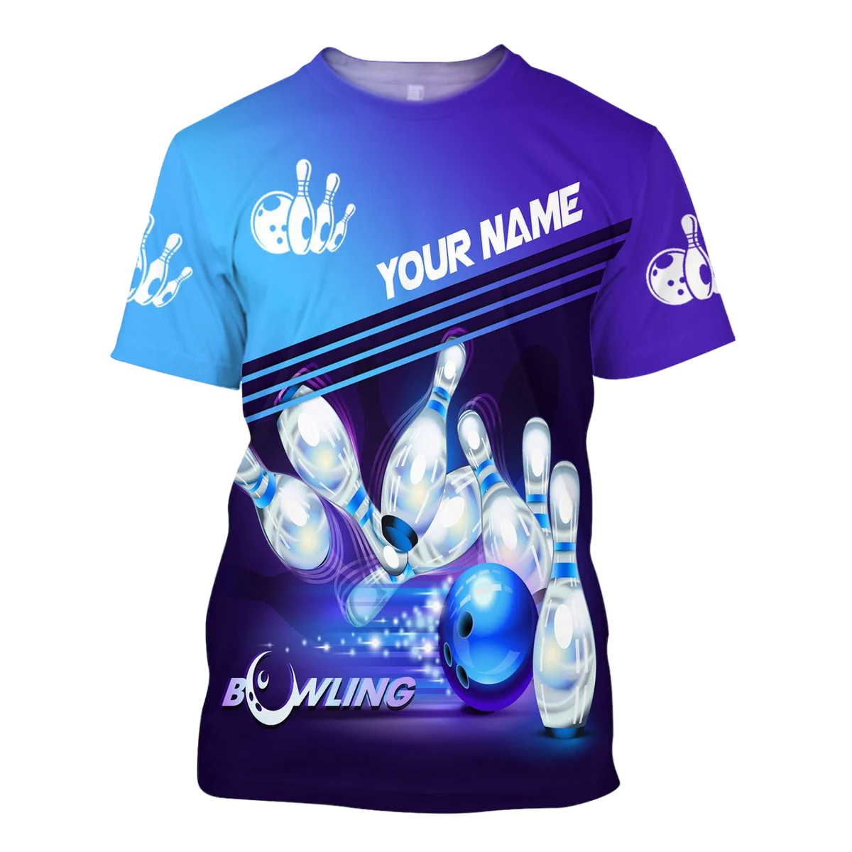 Bowling Custom Shirt Blue Bowling Shirt Team Uniform Player TO0012