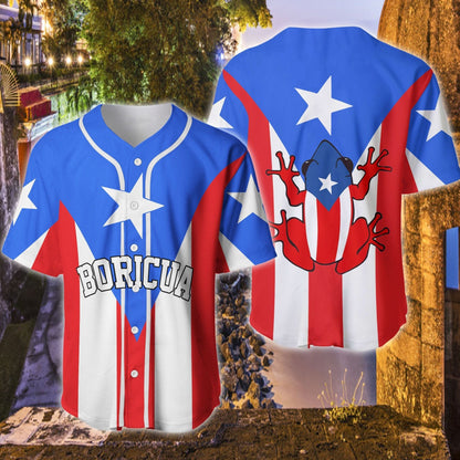 Puerto Rico Flag Personalized Baseball Jersey, Custom Name Puerto Rico Shirt for Man SO0012