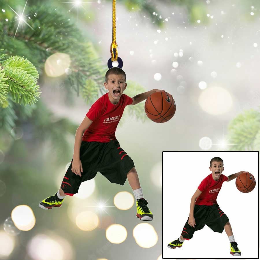 Custom Photo Basketball Players Christmas Ornament for Men & Women Basketball Lovers, Gift for Boy and Girl OO4433