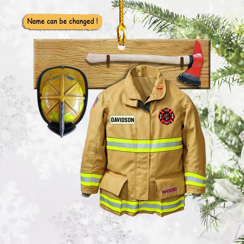 Personalized Firefighter Christmas Uniform Set Ornaments, Christmas Gift for Firefighter OO1720