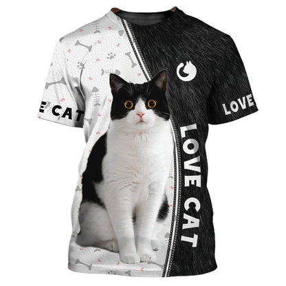 Cat Shirts Cat Tuxedo 3D Full Print Shirts, Love Cat Hoodie Men Women, Cute Cat Swearshirt TO2788