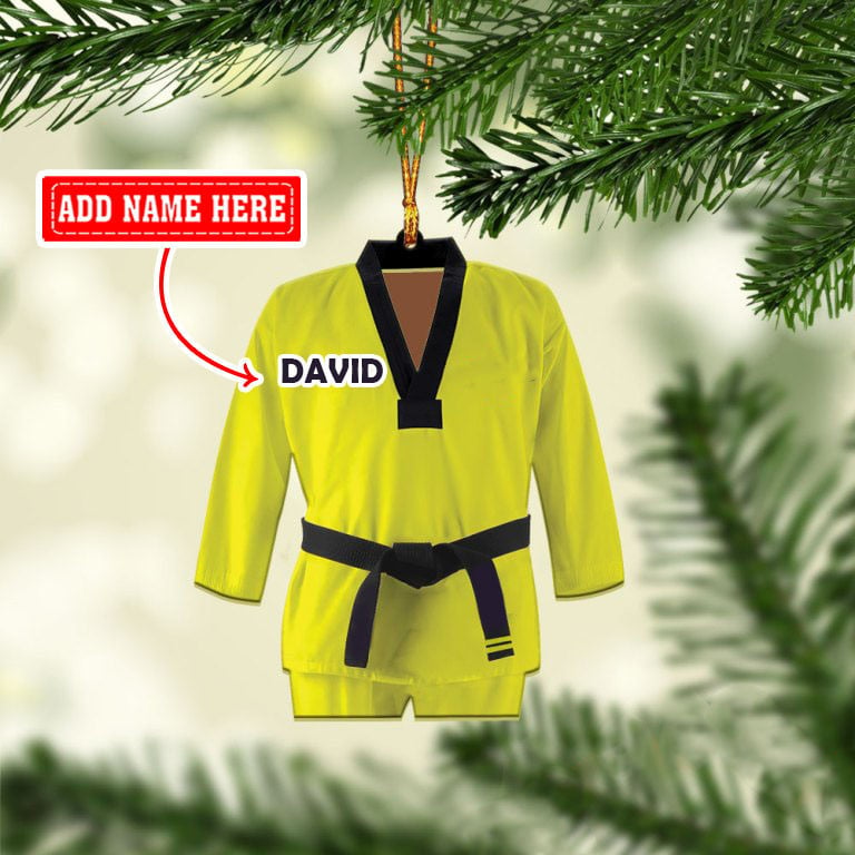 Personalized Christmas Taekwondo Multi Color Uniform Christmas Ornaments, 2D Flat Ornament OO1731