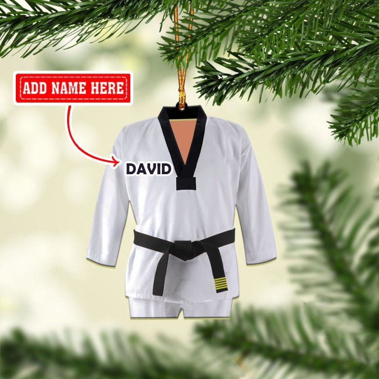 Personalized Christmas Taekwondo Multi Color Uniform Christmas Ornaments, 2D Flat Ornament OO1731