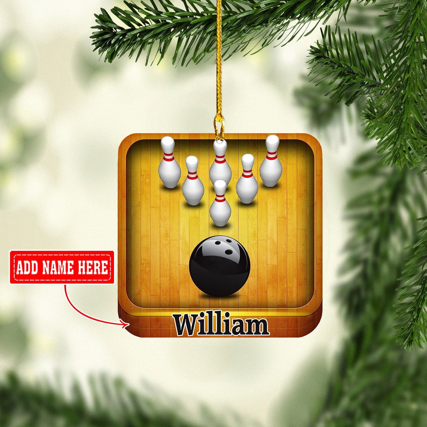 Personalized Name Bowling Strike Ornaments, Perfect Idea Gift for Bowler Christmas OO1752