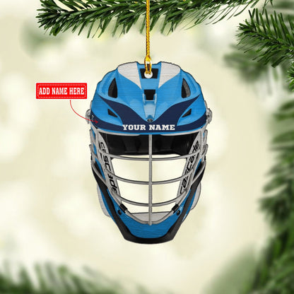 Lacrosse Helmet Black Mask - Ornament Custom Name for Lacrosse Lover OO1761