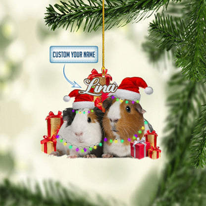 Personalized Guinea Pig Gift Christmas Ornaments, Gift for Guinea Pig Lover OO1698