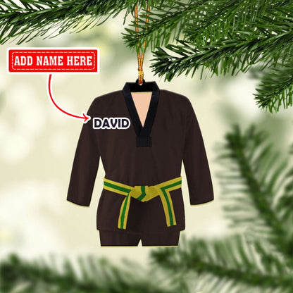 Personalized Christmas Taekwondo Multi Color Uniform Christmas Ornaments, 2D Flat Ornament OO1731