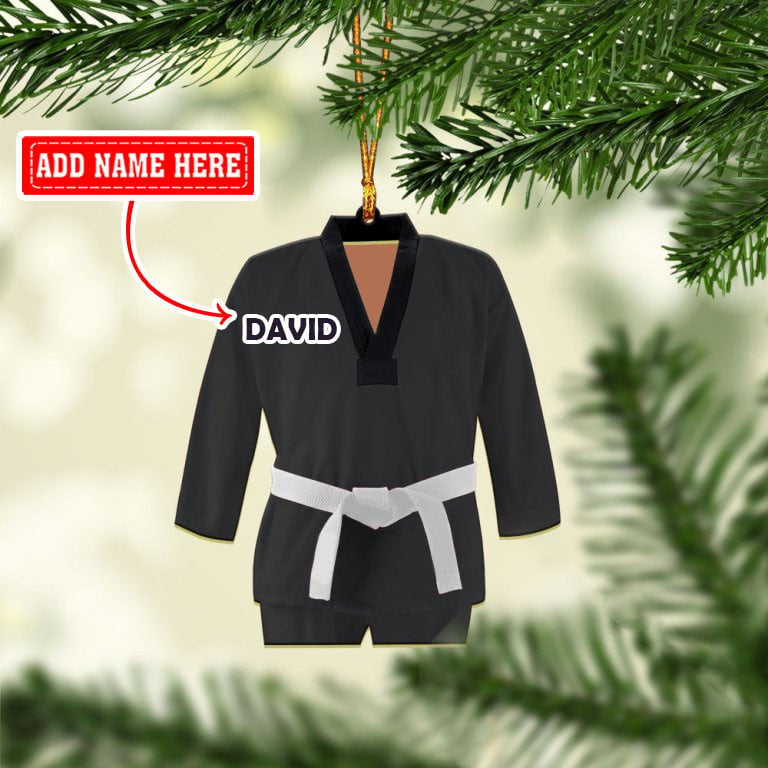 Personalized Christmas Taekwondo Multi Color Uniform Christmas Ornaments, 2D Flat Ornament OO1731