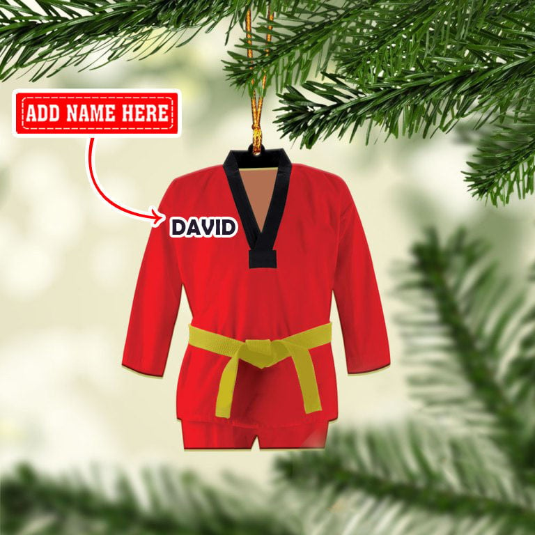 Personalized Christmas Taekwondo Multi Color Uniform Christmas Ornaments, 2D Flat Ornament OO1731