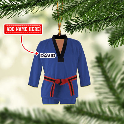 Personalized Christmas Taekwondo Multi Color Uniform Christmas Ornaments, 2D Flat Ornament OO1731