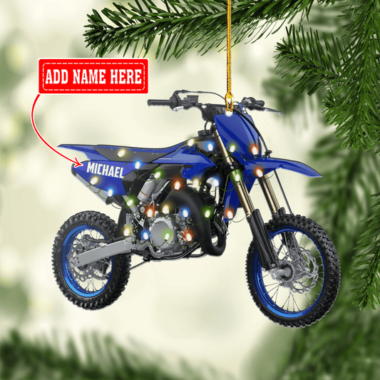 Personalized Motocross Ornament, Biker Christmas Ornament, Motorcycle Ornament, Dirt Bike Ornament, Custom Name Ornament for Men SO0657