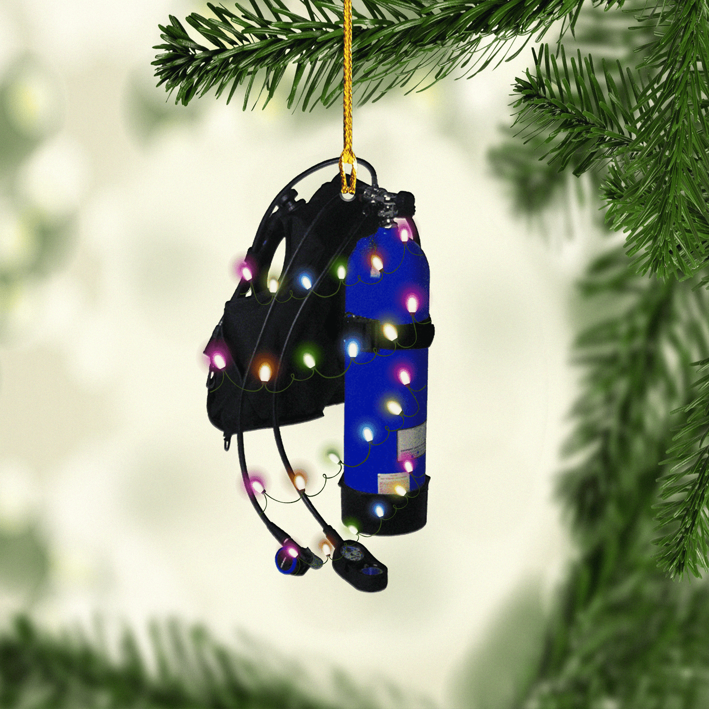 Diving Christmas Shaped Acrylic Ornaments, Perfect Gift for Scuba Diver OO1701