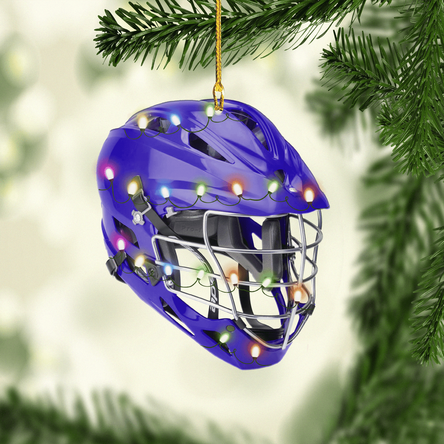 Multi Color Lacrosse Helmet Christmas Acrylic Ornaments, Gift for Lacrosse Player OO1763