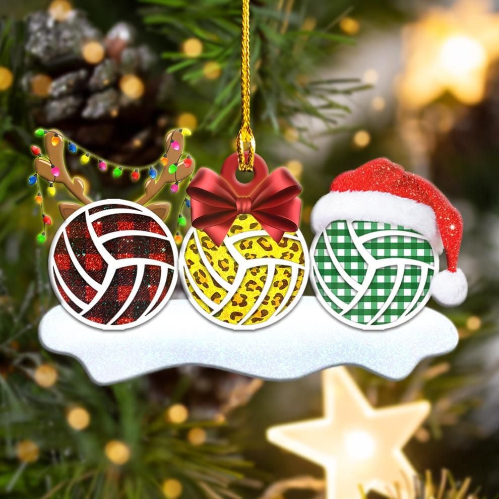 Volleyball Light Christmas 2D Flat Christmas Ornaments, Idea Gift for Volleyball Player SO1199