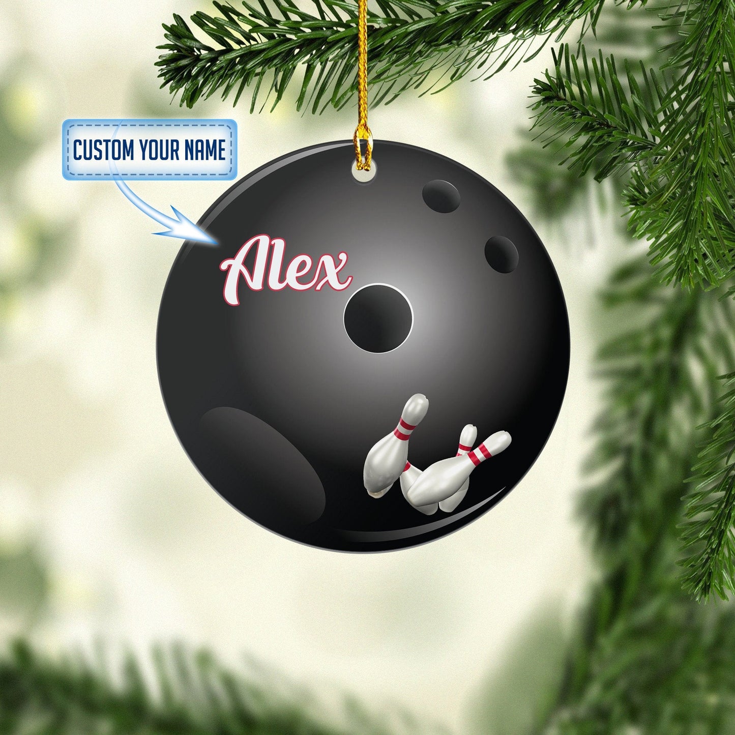 Personalized Bowling Pins Christmas Acrylic Ornaments, Bowling Gift, Bowling Ornament OO1749