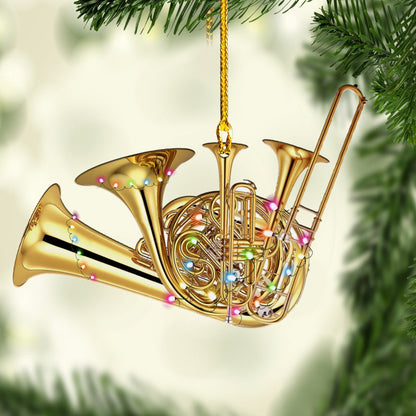 Customized Gold Saxophone Christmas Ornaments, Saxophone Ornament, Saxophone Gift SO1182