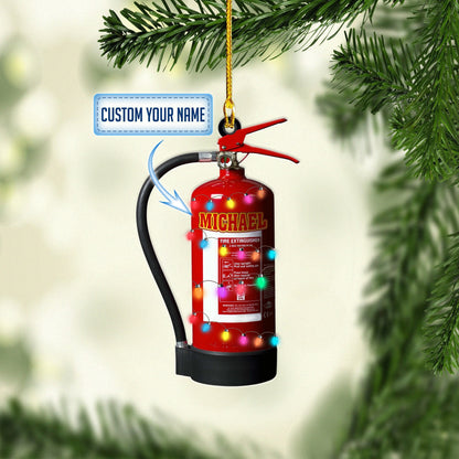 Personalized Firefighter Extinguisher Christmas Ornaments, Gift for Firefighter Ornament OO1724