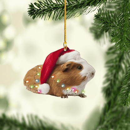 Guinea Pig Christmas Ornament, Custom Name Ornament, Christmas Ornament Gift For Guinea Pig Lovers, Christmas Dog Friends Hanging Ornament OO1697