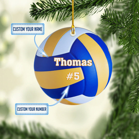 Personalized Volleyball Ball Acrylic Christmas Ornaments, 2D Flat Ornament Volleyball OO1775