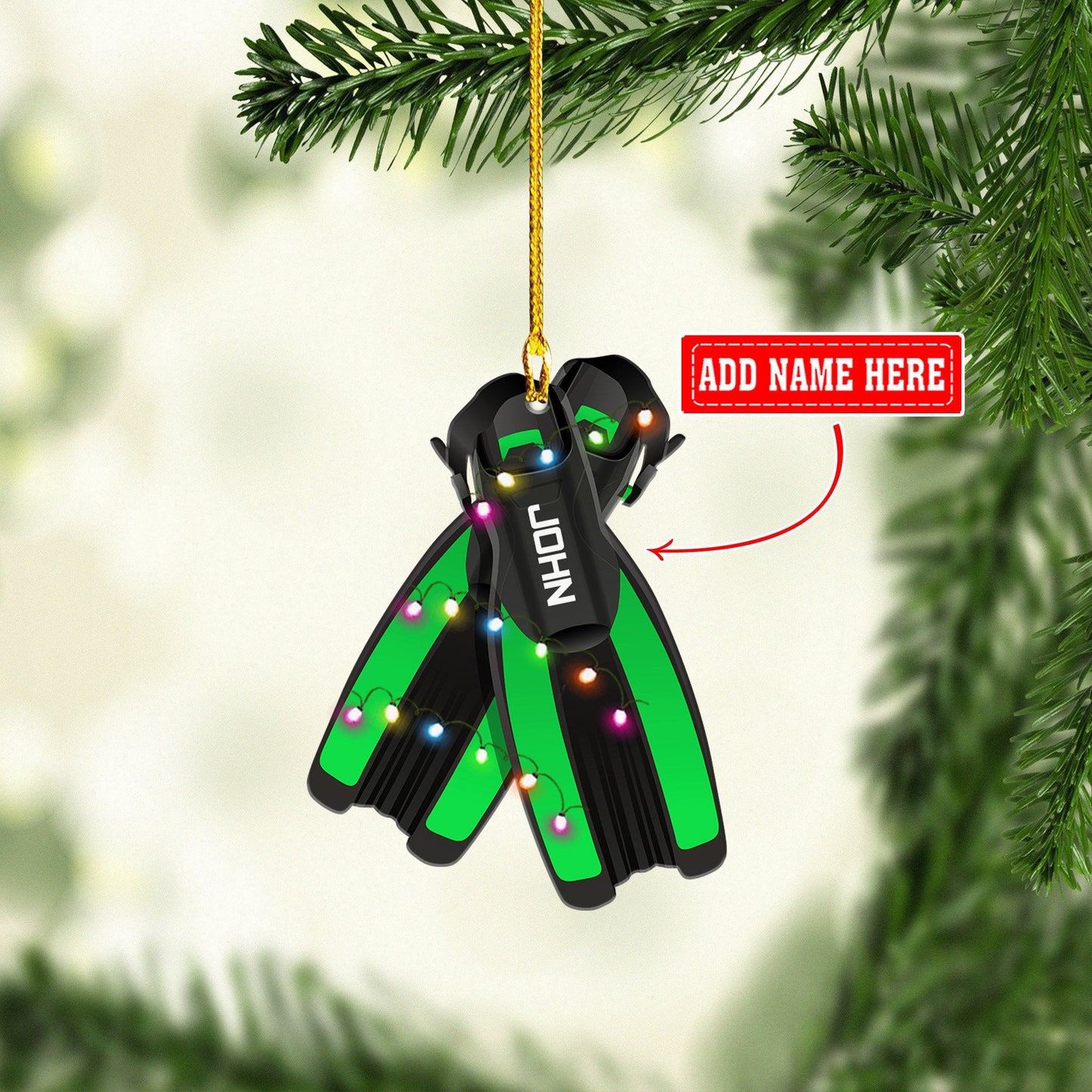 Personalized Diving Multicolor Shaped Acrylic Ornaments, Christmas Gift for Scuba Diver OO1703