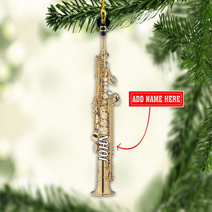 Customized Gold Saxophone Christmas Ornaments, Saxophone Ornament, Saxophone Gift SO1182