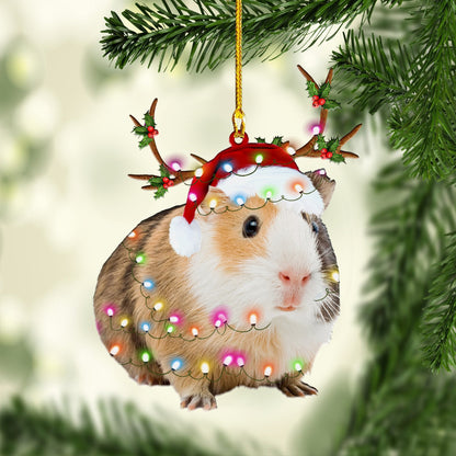 Guinea Pig Christmas Ornament, Custom Name Ornament, Christmas Ornament Gift For Guinea Pig Lovers, Christmas Dog Friends Hanging Ornament OO1697