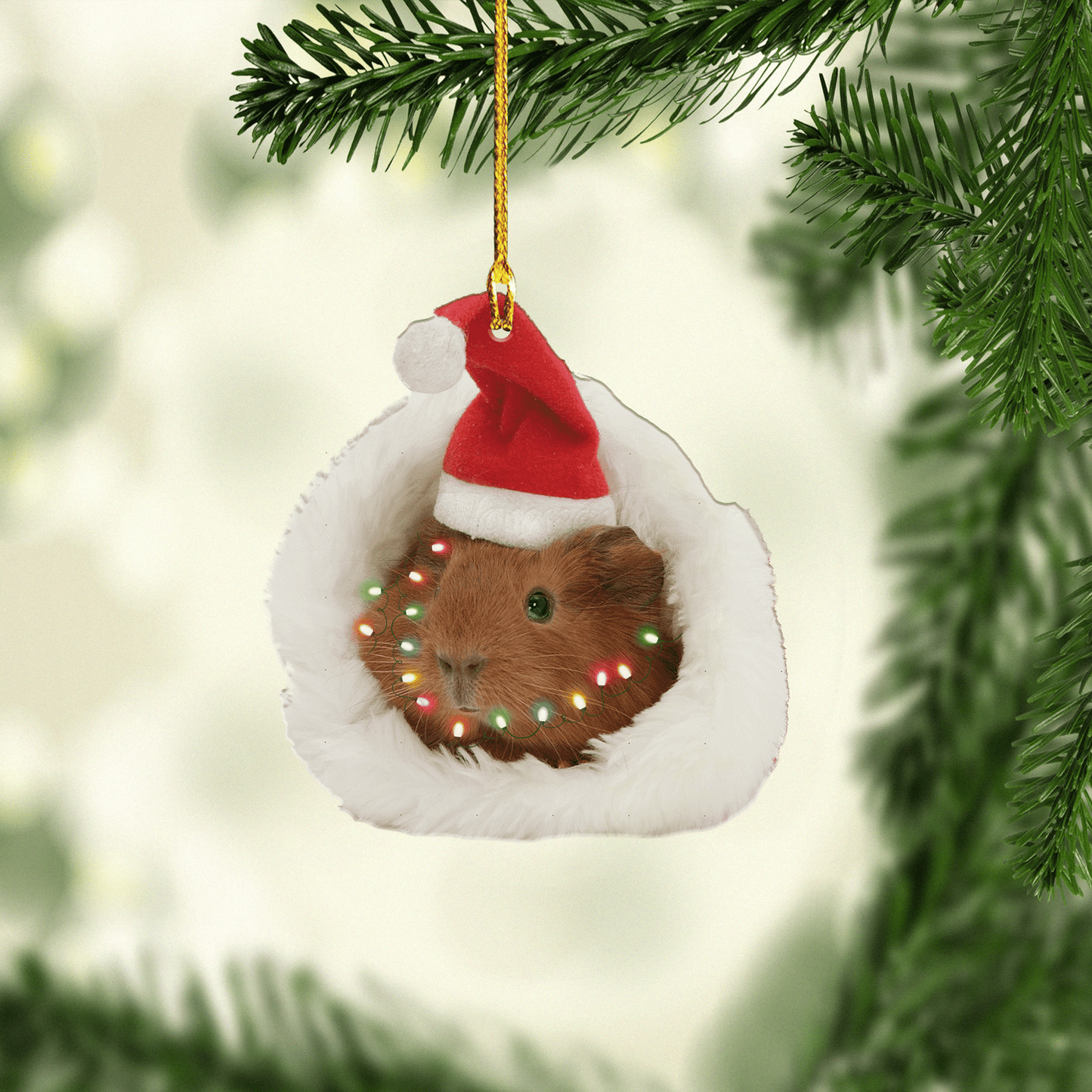 Guinea Pig Christmas Ornament, Custom Name Ornament, Christmas Ornament Gift For Guinea Pig Lovers, Christmas Dog Friends Hanging Ornament OO1697