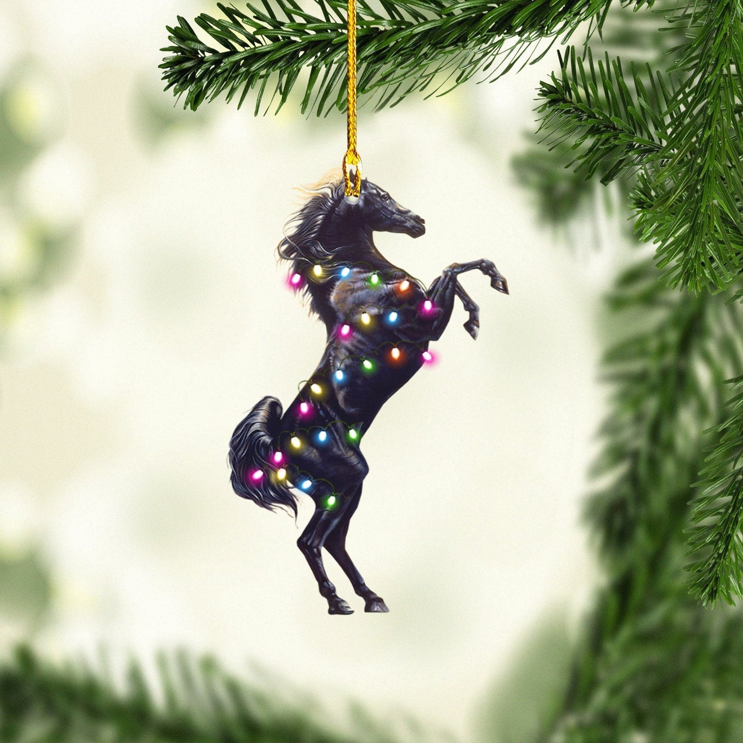 Brown Horse Christmas Light Ornaments, Perfect Gift for Horse Lover, Horse Training SO0577