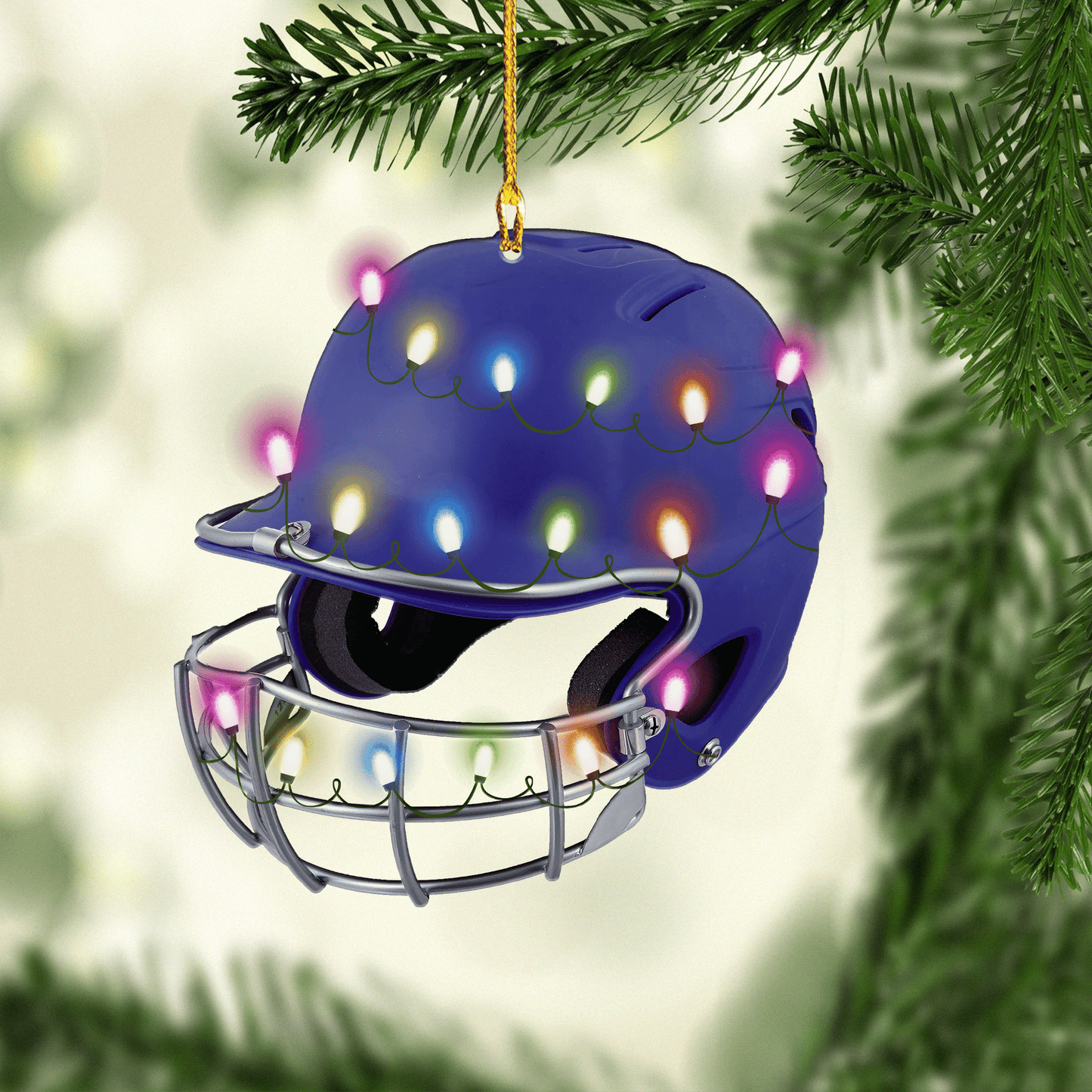 Any Color Softball Batting Helmet Christmas Acrylic Shaped Ornaments, Gift for Son Men OO1756