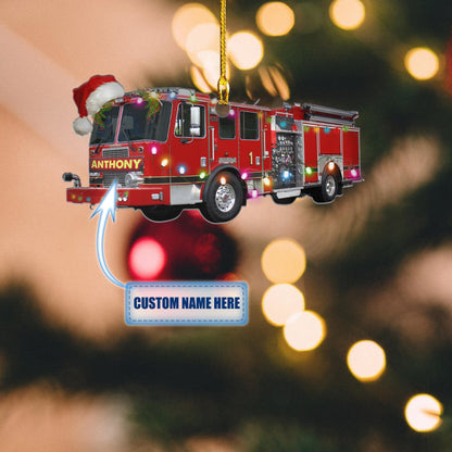 Personalized Firefighter Car Christmas Ornaments, Perfect Ornament for Firefighter Man OO1723